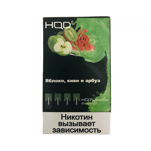 Картриджи HQD Яблоко, Киви и Арбуз (Hqd Green Blast)